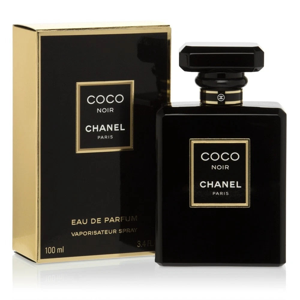 Chanel Coco Noir perfume bottle and packaging on a white background