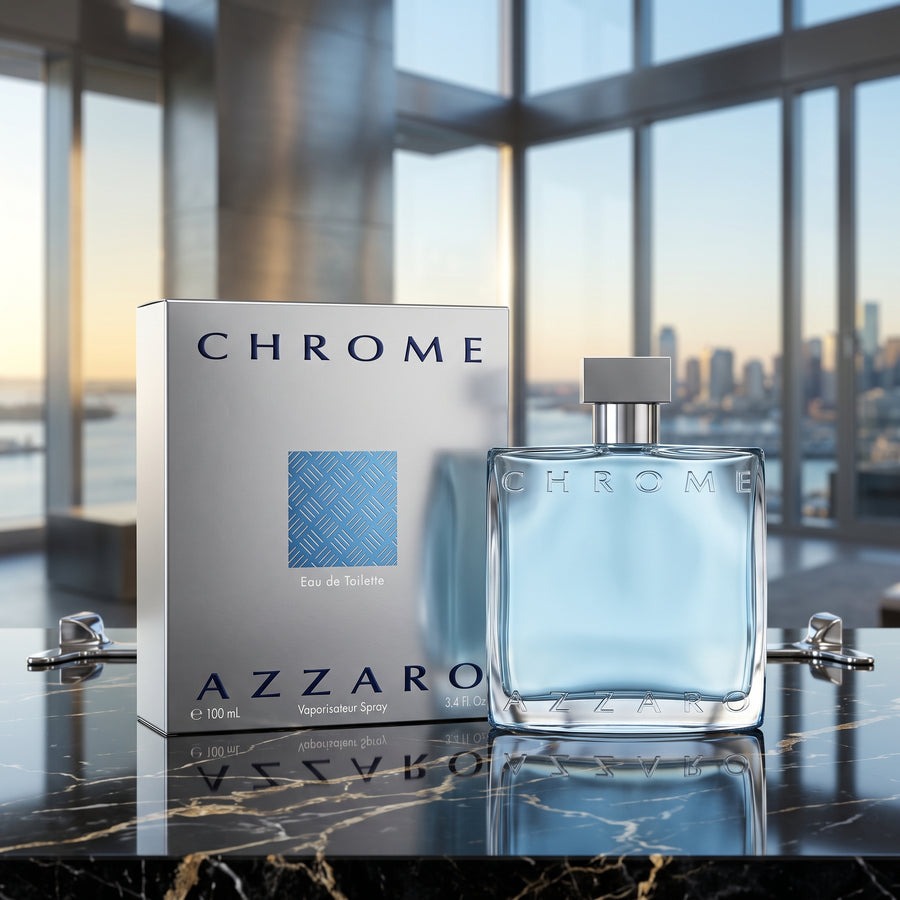 Azzaro Chrome Eau de Toilette Spray 100ml / 3.3 oz – Men’s Classic Fragrance