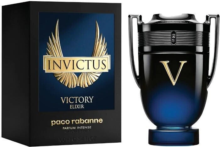 Paco Rabanne Invictus Victory Elixir perfume bottle and packaging