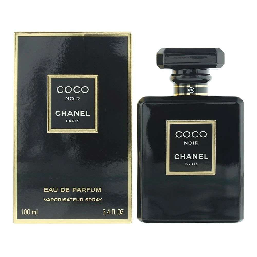 Chanel Coco Noir perfume bottle and packaging on a white background