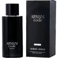 Armani Code parfum bottle and packaging on a white background