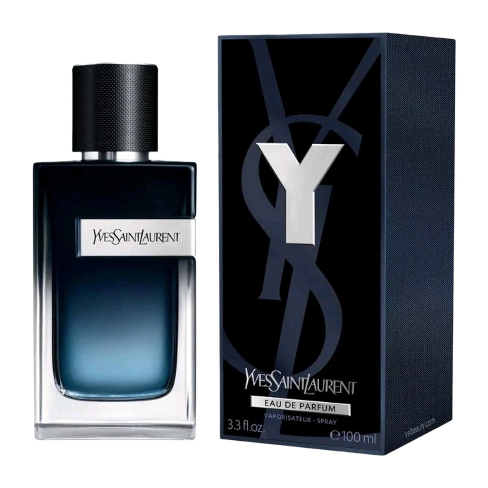 Yves Saint Laurent Eau de Parfum bottle and packaging on a white background