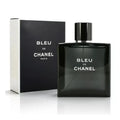 Bleu de Chanel perfume bottle and packaging on a white background