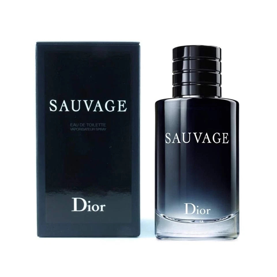 Dior Sauvage perfume bottle and packaging on a white background